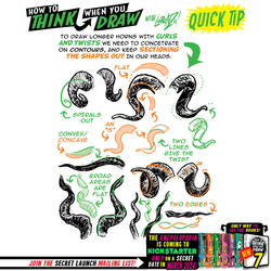 How to THINK when you draw HORNS QUICK TIP!