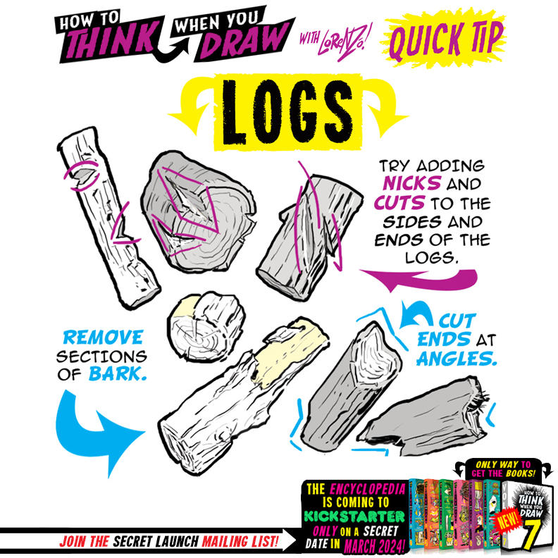 How to THINK when you draw LOGS quick tip! by EtheringtonBrothers on ...