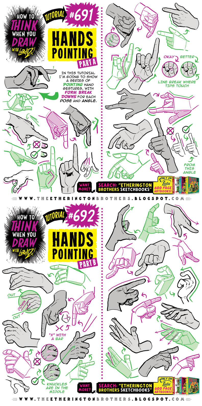 Pointing Drawn Hand How to THINK When You Draw HANDS POINTING tutorial by ...