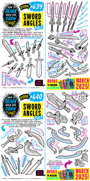 How to Draw SWORD ANGLES from my tutorialsBOOKS...