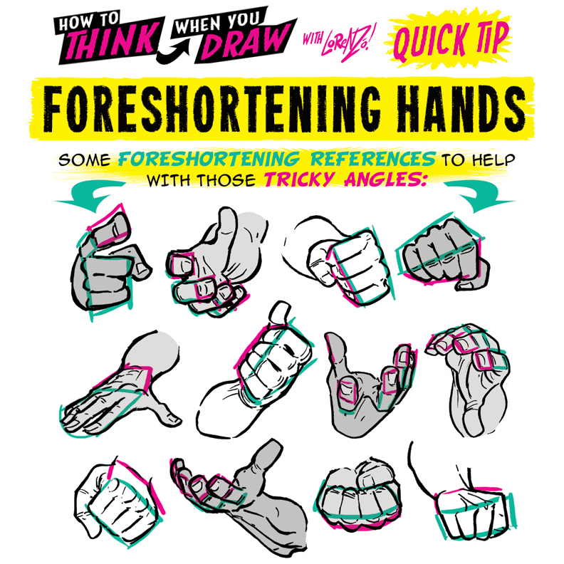 How to THINK When You Draw FORESHORTENING HANDS! by EtheringtonBrothers ...