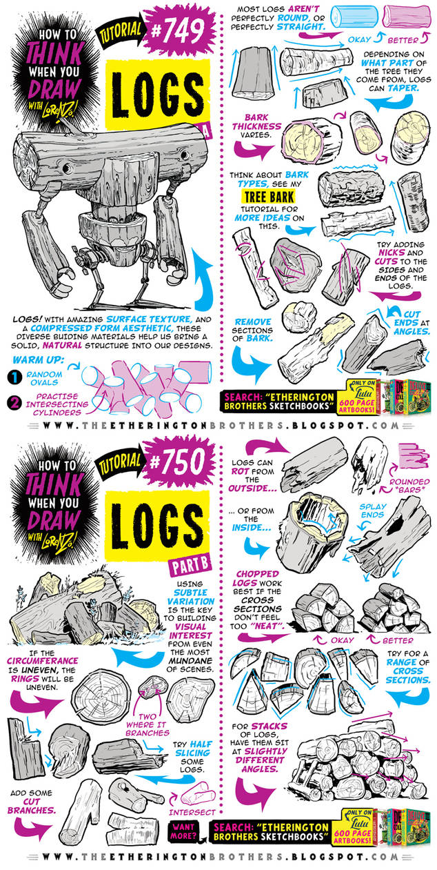 Auto Draw Log How to THINK When You Draw LOGS tutorial! by EtheringtonBrothers on ...