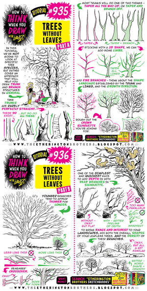 How to THINK When You Draw TREES WITHOUT LEAVES!