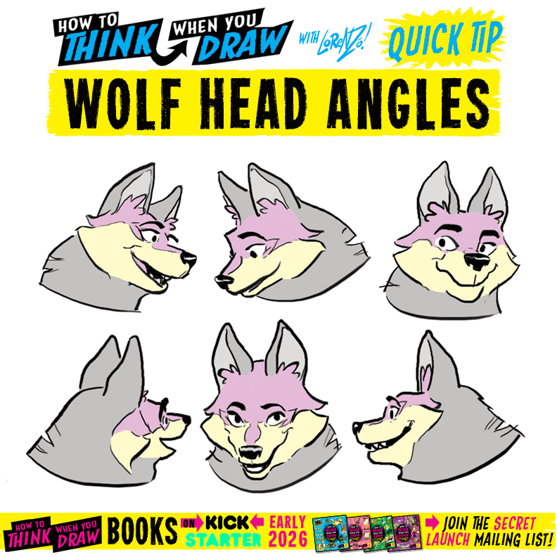 How to THINK When You Draw WOLF HEADS!