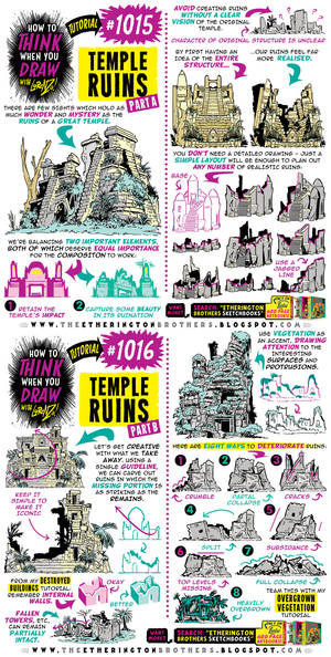 How to THINK When You Draw TEMPLE RUINS tutorial!