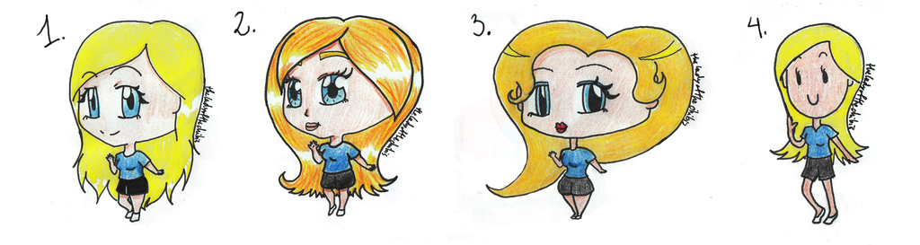 Different chibi styles by TheLadyOfTheChibis on DeviantArt