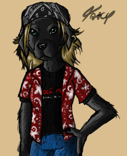 Black Labrador Anthro