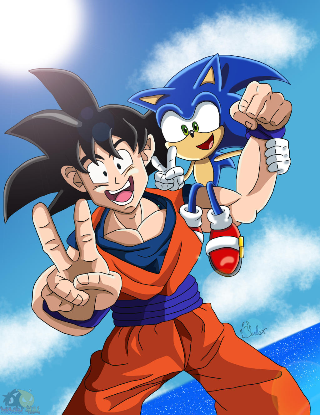 Goku And Sonic by boywolf on DeviantArt