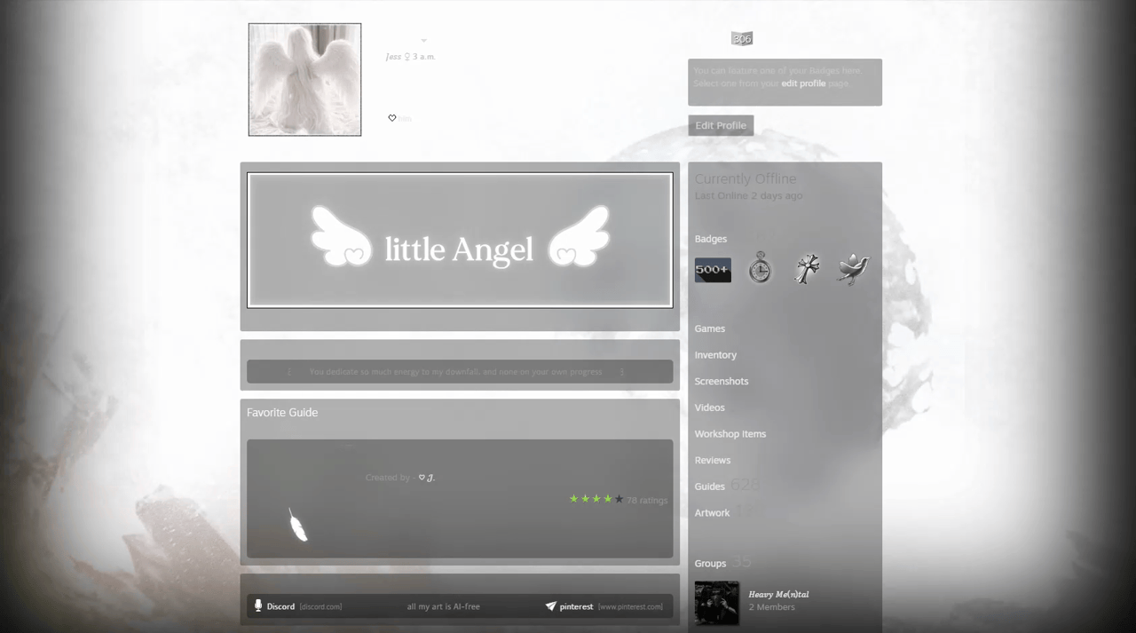 Steam Artwork ~ little Angel