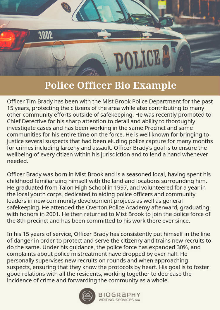 Police Officer Bio Examples by Example-samples-018 on DeviantArt
