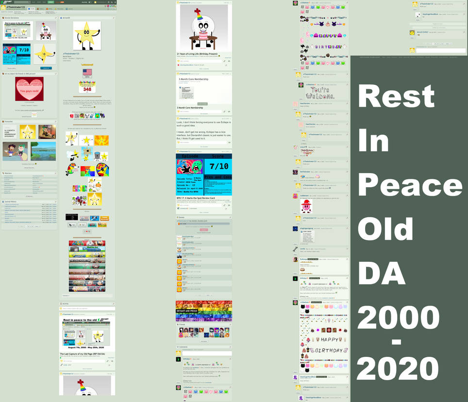 My Old DeviantArt Page Layout by JrTheAnimater123 on DeviantArt
