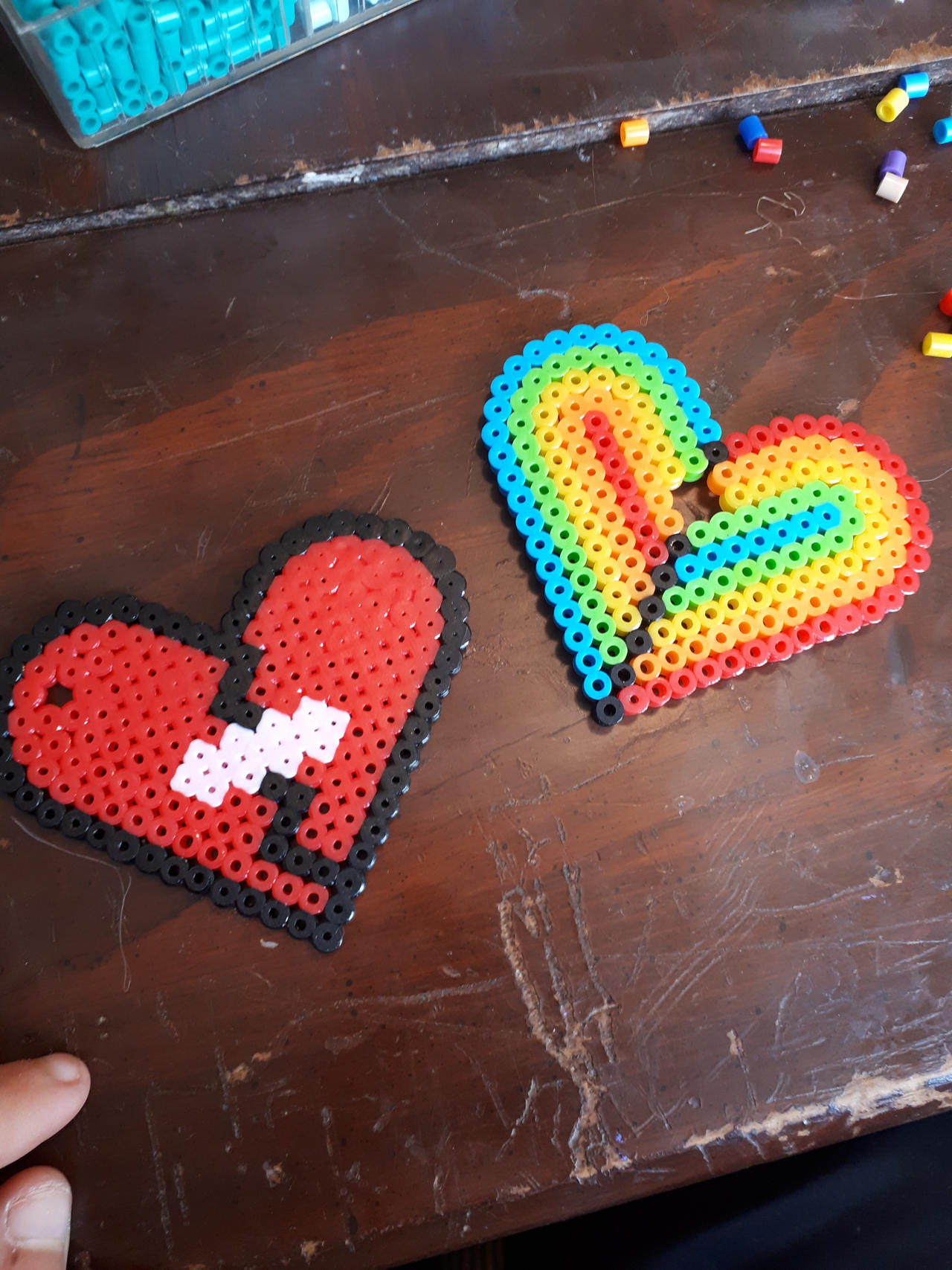 How To Make Embroidered Perler Bead Conversation Hearts - Oh