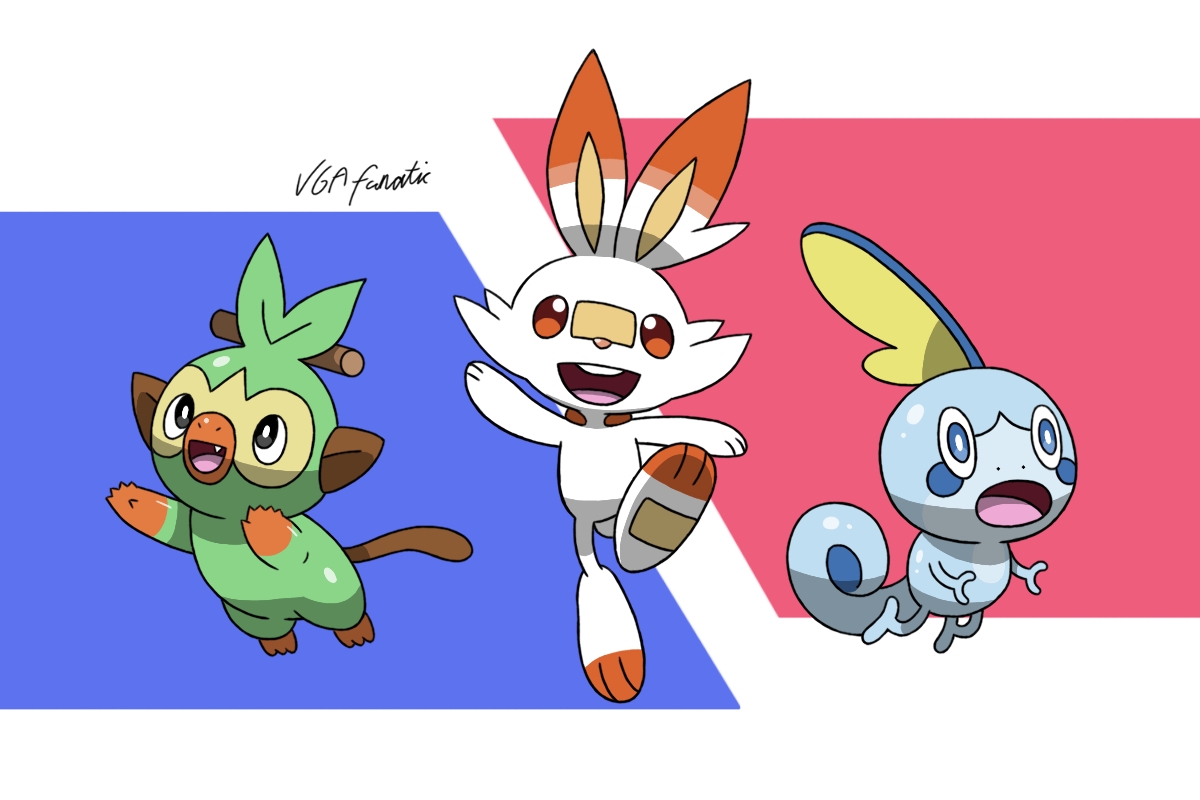 Pokemon Sword and Shield starters by PilloTheStar on DeviantArt