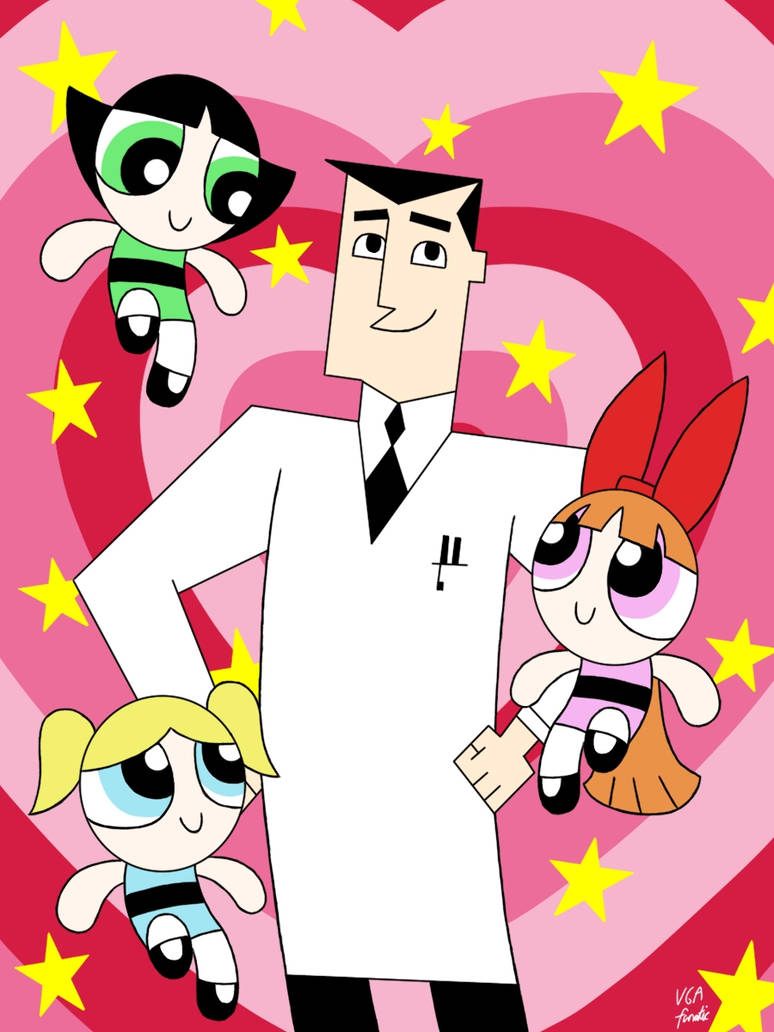 Powerpuff Professor Lab Twitter Print: Professor and Powerpuffs by VGAfanatic on DeviantArt