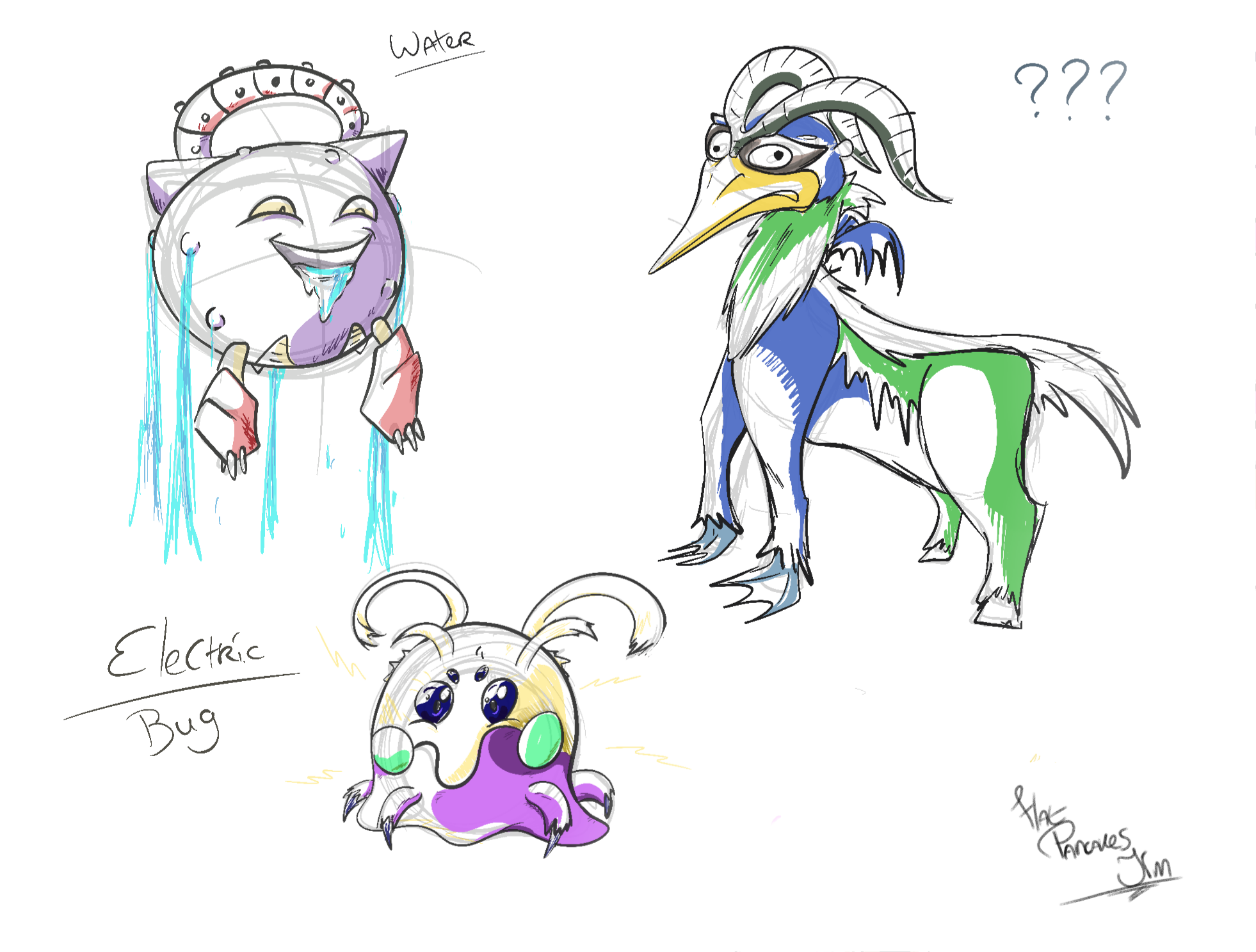 Pokemon fusion drawings by FlatPancakesJim on DeviantArt