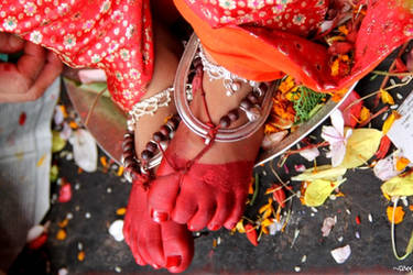 Feet of Living Goddess Kumari by Pramin