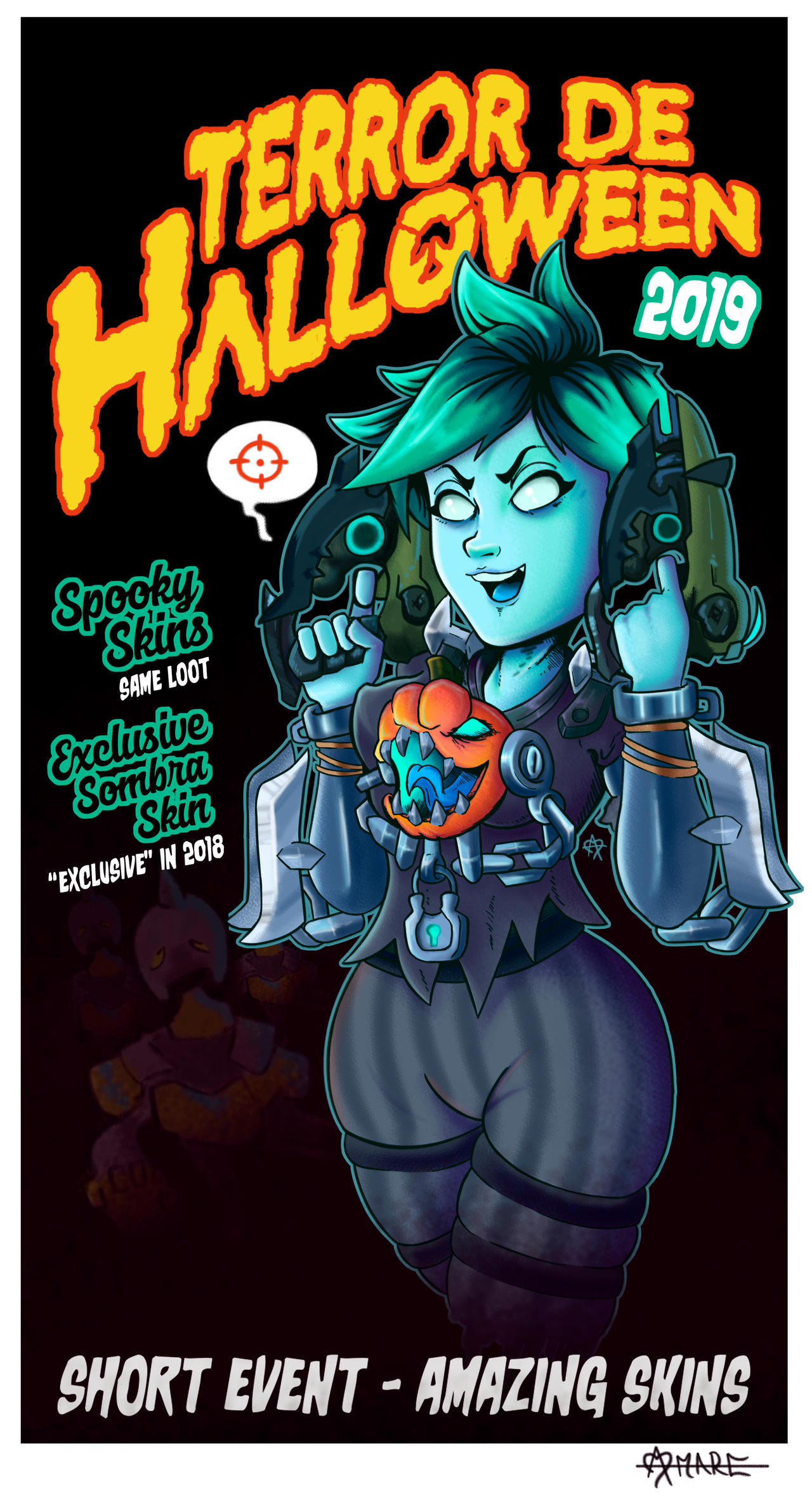 Tracer Halloween Skin Fan art by Amarebefree on DeviantArt