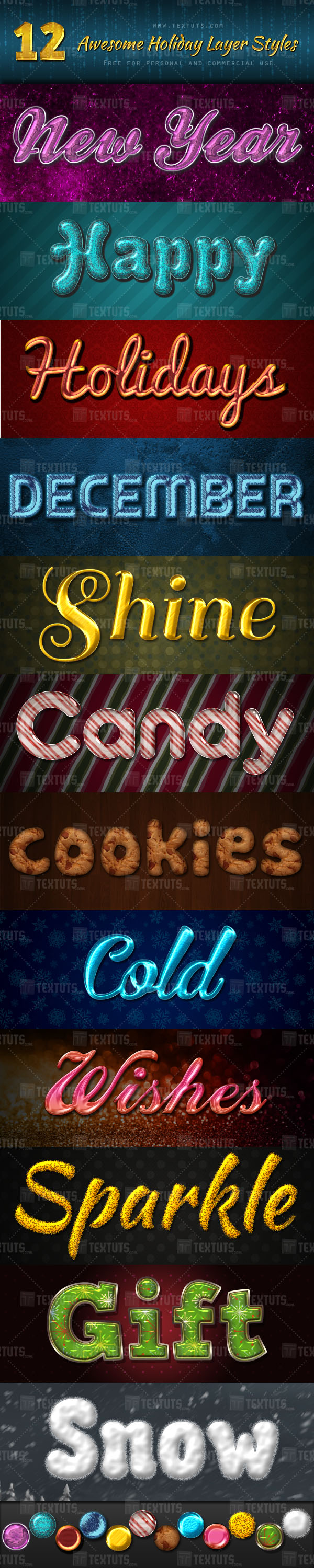 Winter Holidays Layer Styles Pack - Free Download