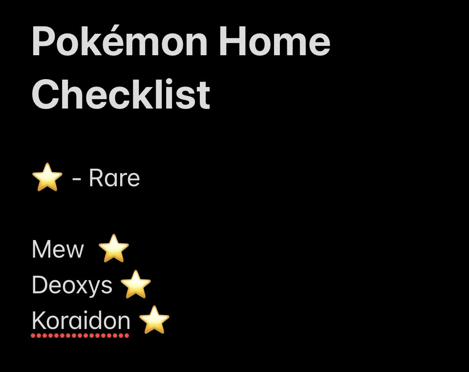 Checklist Mew - Pokémon Cards