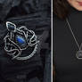 Wire wrap labradorite silver pendant