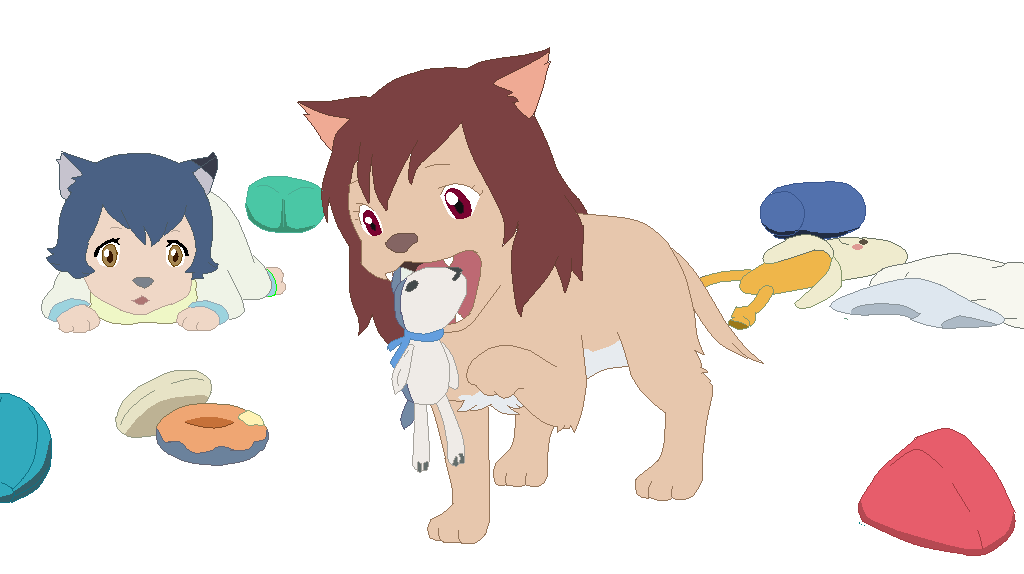 wolf children ame and Yuki base 8