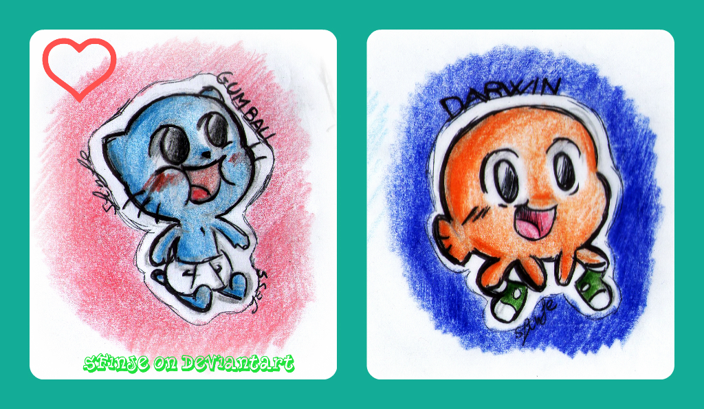 Baby Gumball and baby Darwin