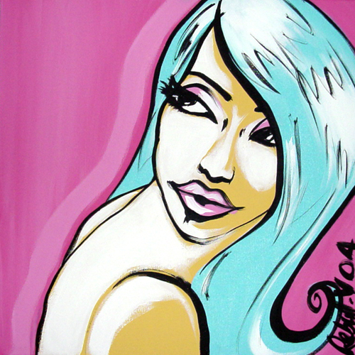 Portrait pop bleu violet 2004