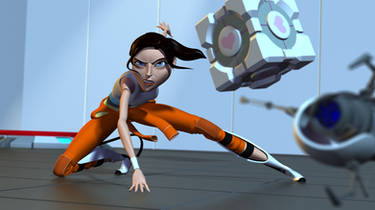 Portal Short Chell Test Render