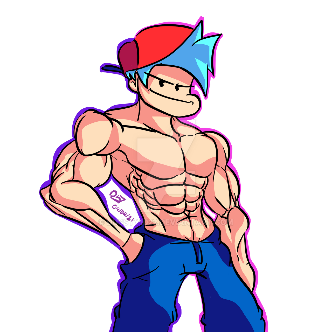 Friday Night Funkin - Boyfriend Muscular by Dussty1022 on DeviantArt