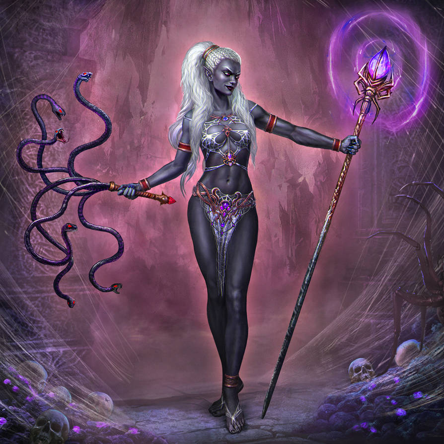 Drow Priestess_less clothing