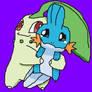 Chikorita Hugs Mudkip Request