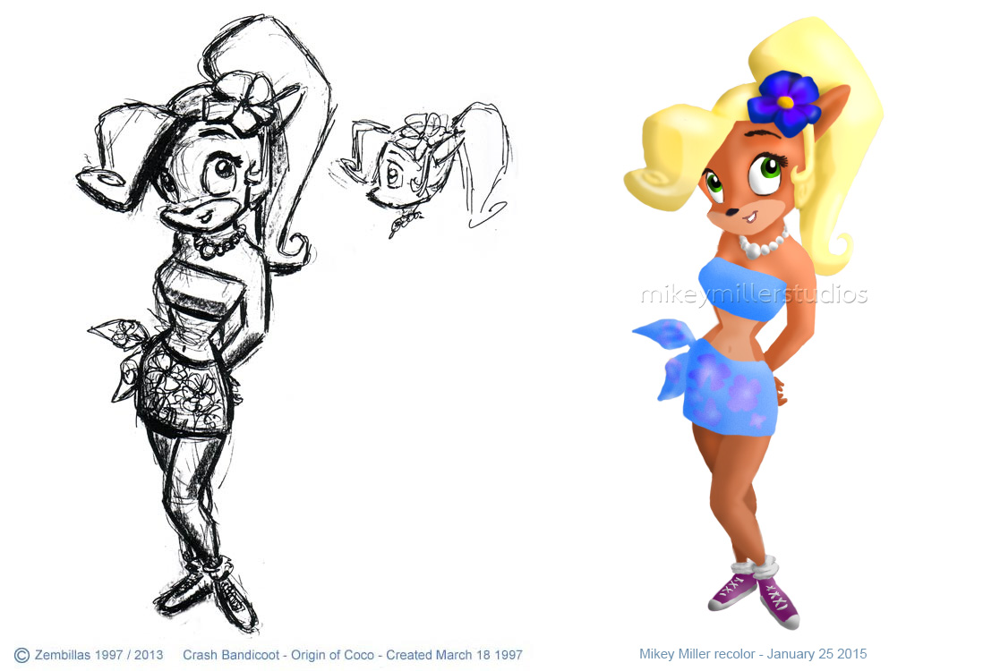 Original Coco Bandicoot Concept recolored