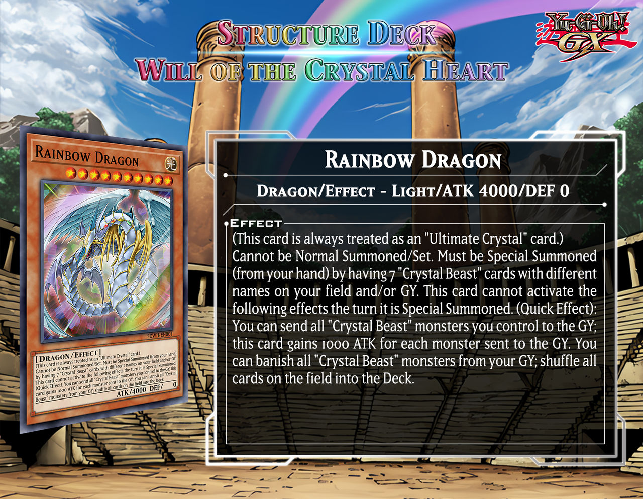 yugioh rainbow dragon structure deck Yu-Gi-Oh Complete CRYSTAL BEAST DECK- RAINBOW DRAGON + Extra Bonus