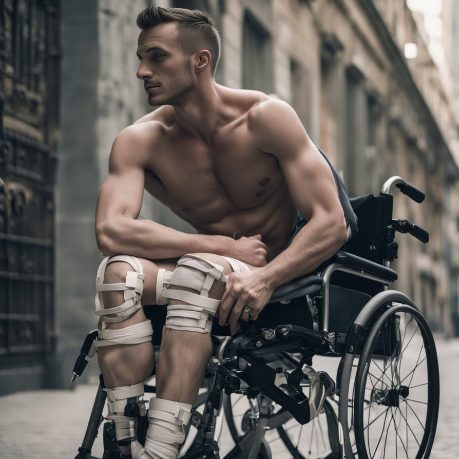 A sexy, handsome, severely crippled triple amputee