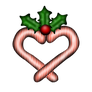 Candy Cane Heart and Holly