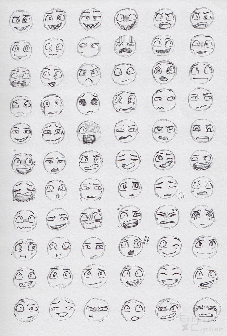 Expression Sheet 2 by EclipseCipher on DeviantArt
