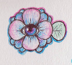 Eye Flower - Blue Pink