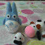 Totoro, a cow and an onigiri