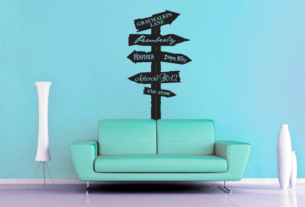 Fantasy Road Sign 6 Wall Decal by GeekeryMade on DeviantArt
