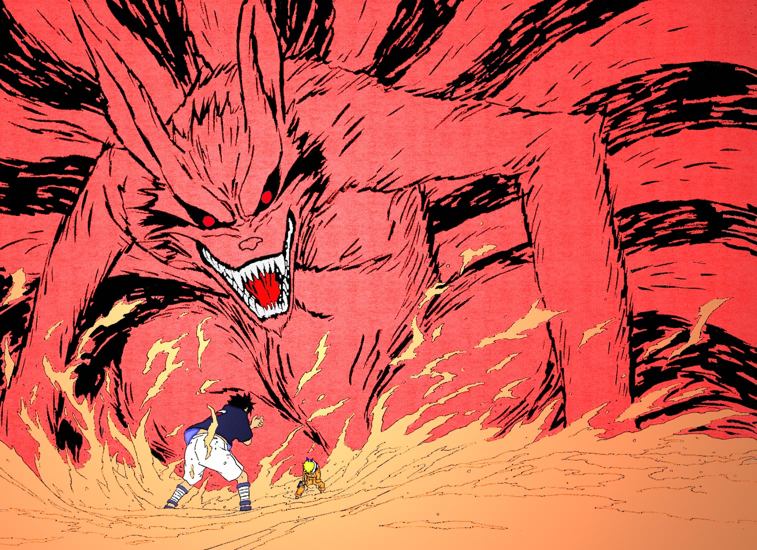 Sasuke vs Kyuubi Naruto