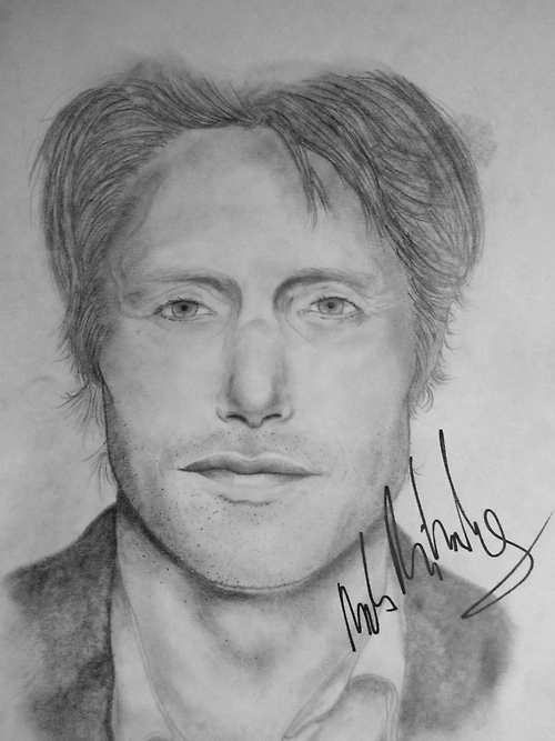 Mads Mikkelsen Portrait (signed)