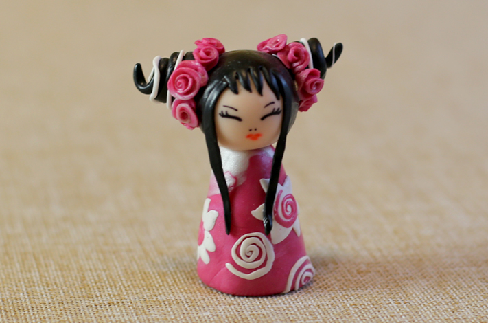 Little Kokeshi Pink Rose