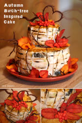 Autumn Birch-tree Inspired Cake