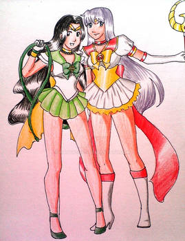 Sailor Chameleon and Sailor Athena