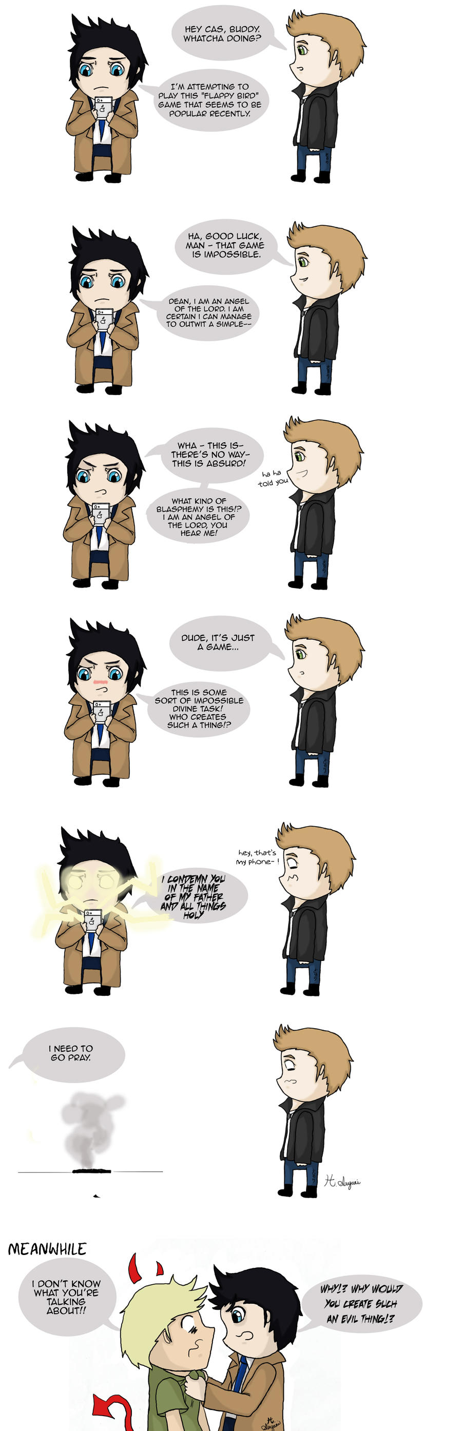 SPN - Cas discovers Flappy Bird