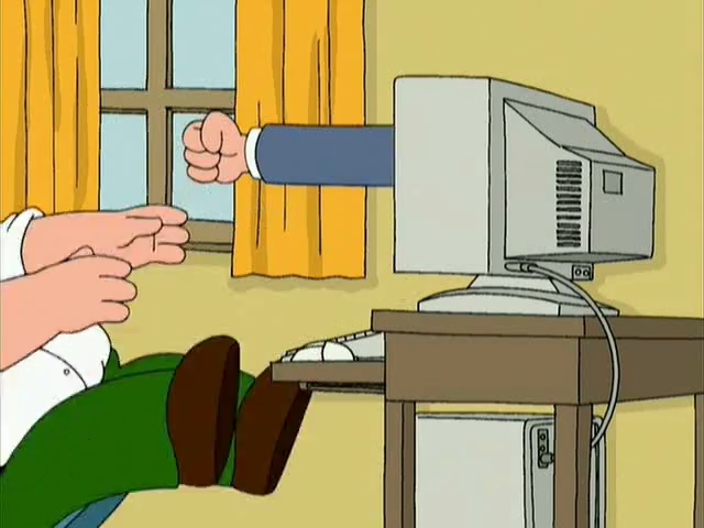 Peter Gets Punched From Computer by MrArtGuy345 on DeviantArt