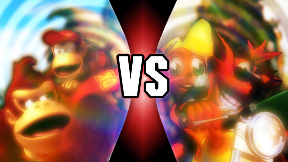 Donkey and Diddy Kong vs Crash and Coco bandicoot by josheey on DeviantArt