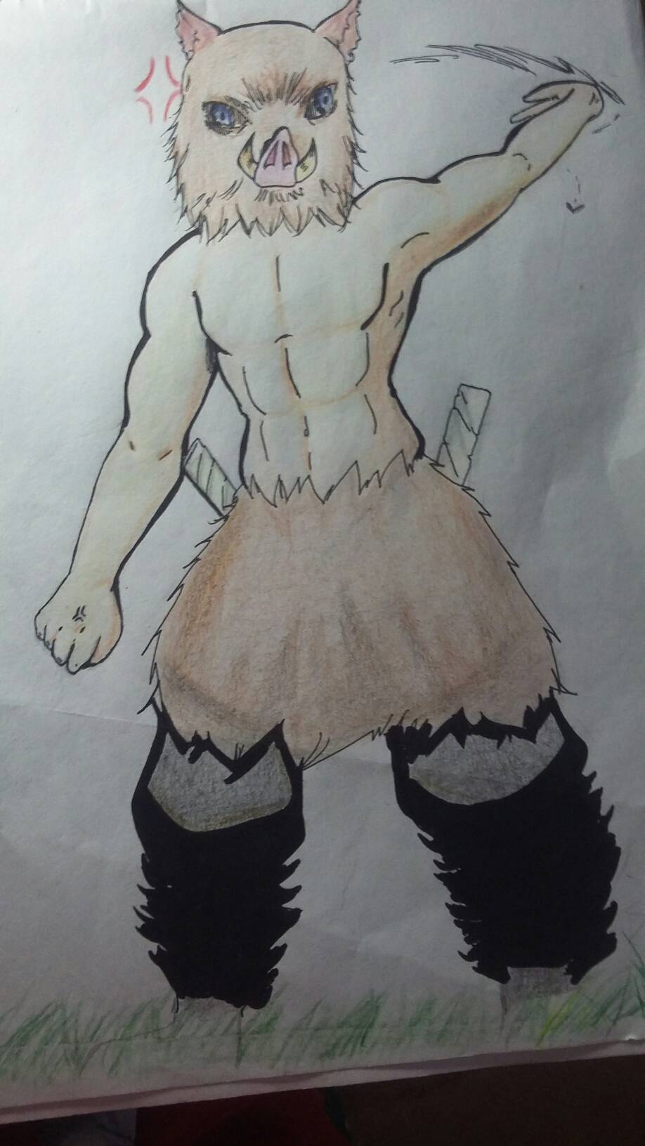 inosuke doodle traditional by iDrawAnimuX on DeviantArt