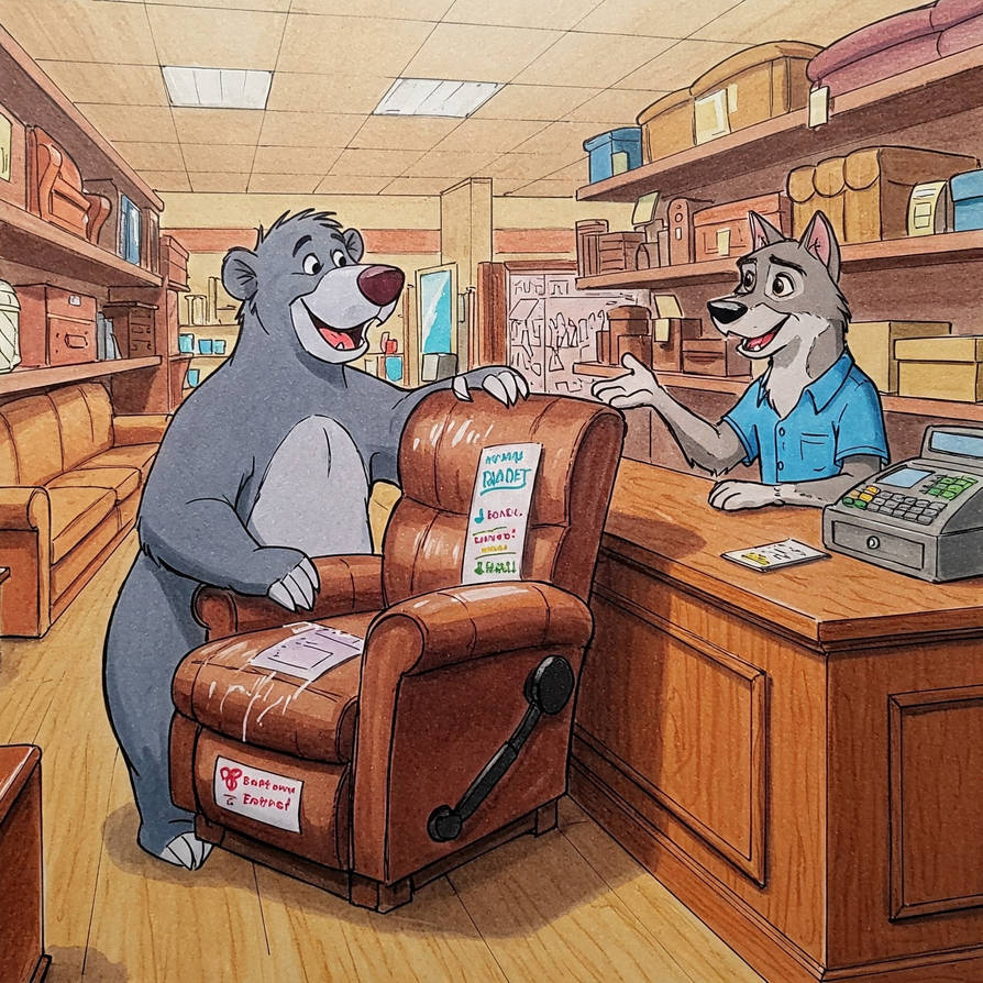Baloo Render Baloo Buys a New Recliner by NicholasFromTX on DeviantArt