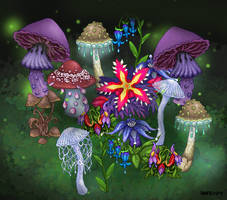 Fantasy plants and mushrooms
